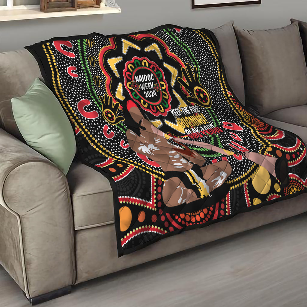 Australia Didgeridoo NAIDOC Week 2024 Quilt Keep The Fire Burning Blak Loud and Proud