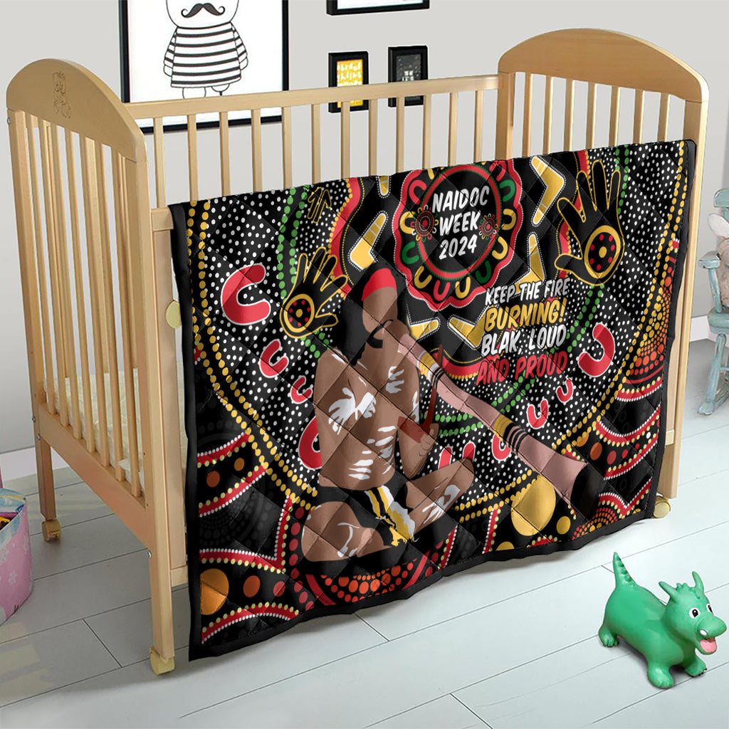 Australia Didgeridoo NAIDOC Week 2024 Quilt Keep The Fire Burning Blak Loud and Proud
