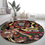 Australia Didgeridoo NAIDOC Week 2024 Round Carpet Keep The Fire Burning Blak Loud and Proud
