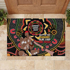 Australia Didgeridoo NAIDOC Week 2024 Rubber Doormat Keep The Fire Burning Blak Loud and Proud