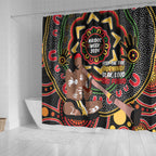 Australia Didgeridoo NAIDOC Week 2024 Shower Curtain Keep The Fire Burning Blak Loud and Proud