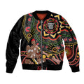 Australia Didgeridoo NAIDOC Week 2024 Sleeve Zip Bomber Jacket Keep The Fire Burning Blak Loud and Proud