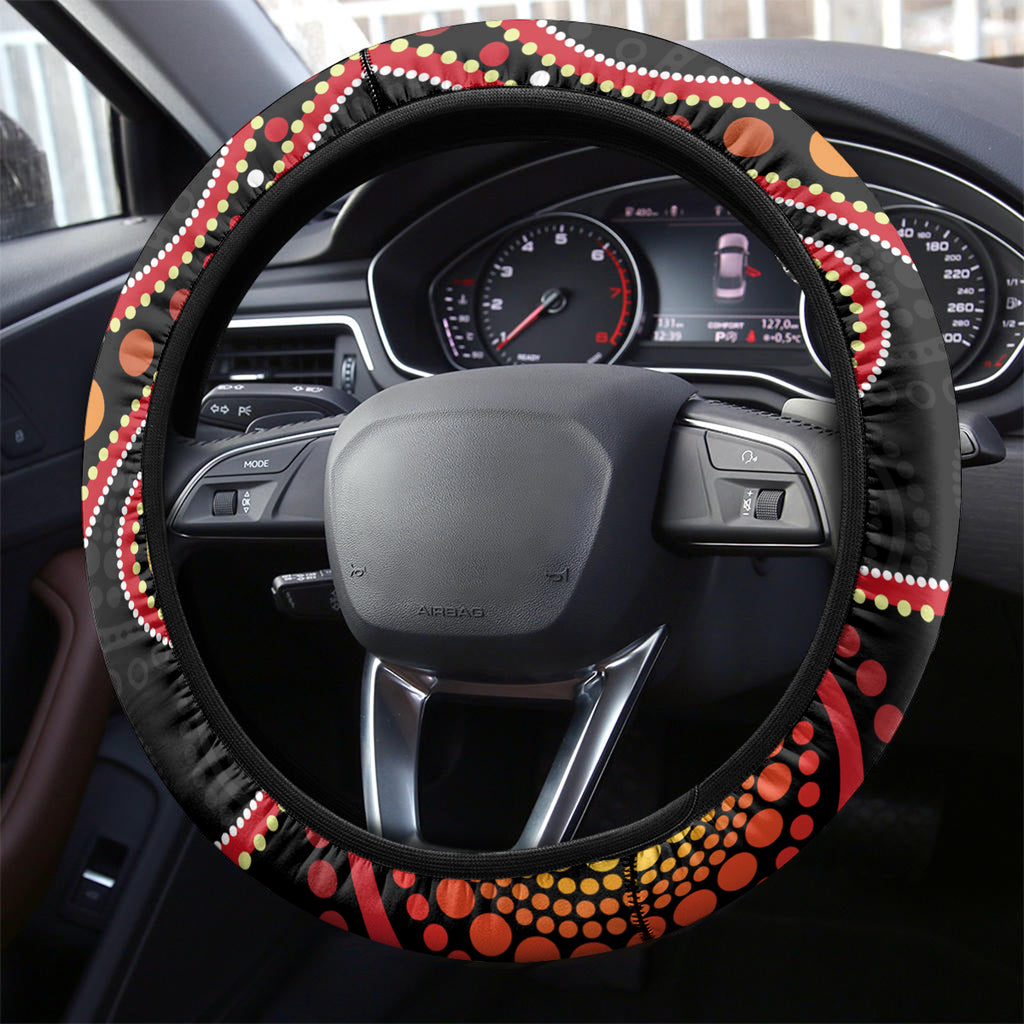 Australia Didgeridoo NAIDOC Week 2024 Steering Wheel Cover Keep The Fire Burning Blak Loud and Proud