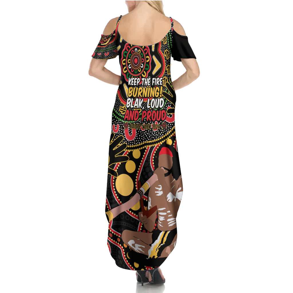 Australia Didgeridoo NAIDOC Week 2024 Summer Maxi Dress Keep The Fire Burning Blak Loud and Proud