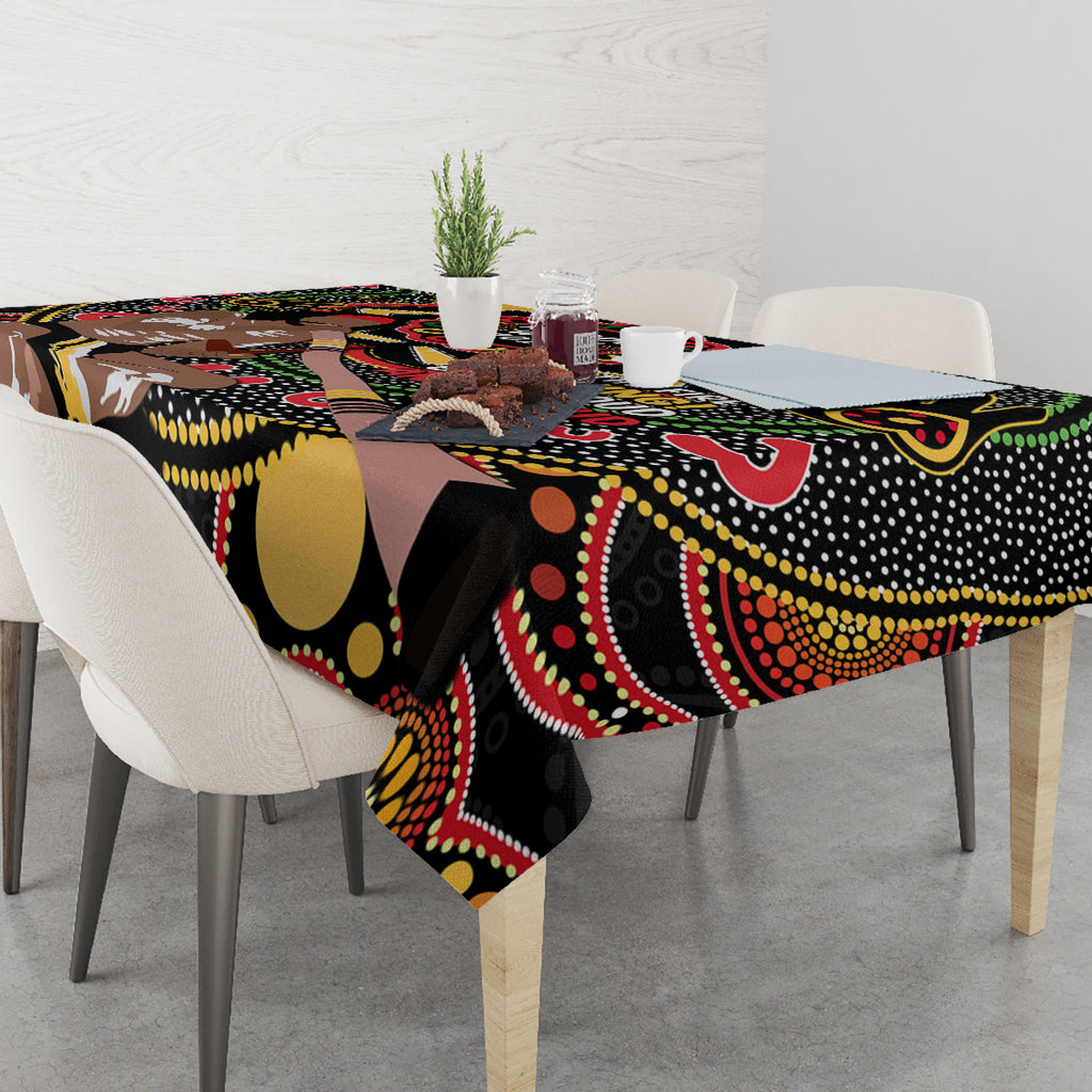 Australia Didgeridoo NAIDOC Week 2024 Tablecloth Keep The Fire Burning Blak Loud and Proud