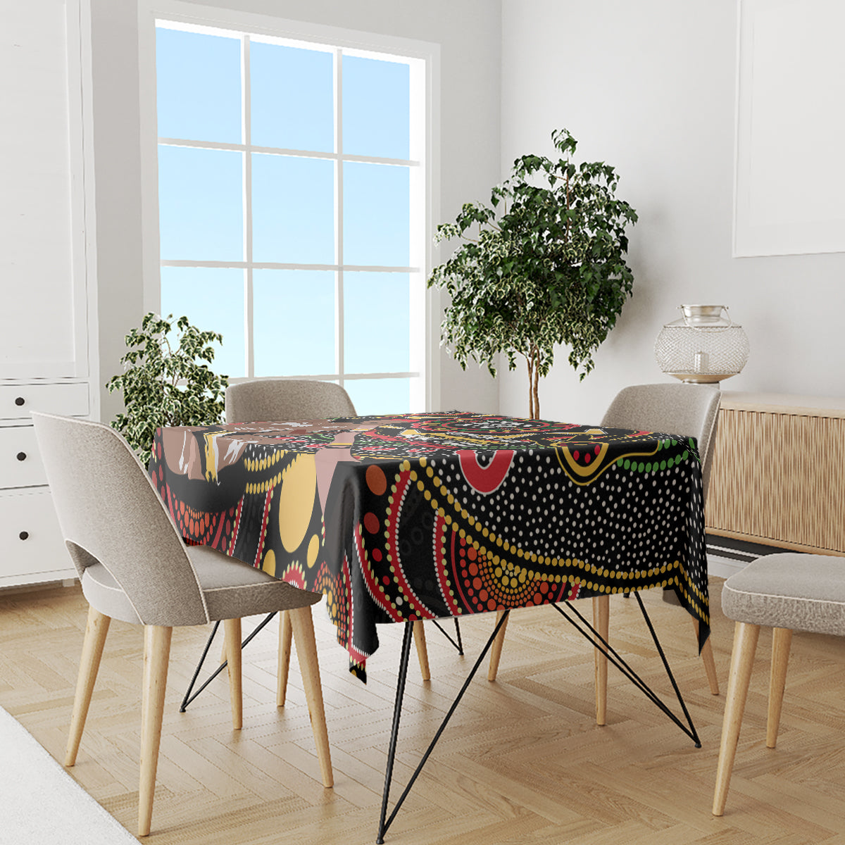 Australia Didgeridoo NAIDOC Week 2024 Tablecloth Keep The Fire Burning Blak Loud and Proud