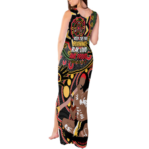 Australia Didgeridoo NAIDOC Week 2024 Tank Maxi Dress Keep The Fire Burning Blak Loud and Proud