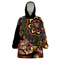 Australia Didgeridoo NAIDOC Week 2024 Wearable Blanket Hoodie Keep The Fire Burning Blak Loud and Proud