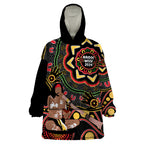 Australia Didgeridoo NAIDOC Week 2024 Wearable Blanket Hoodie Keep The Fire Burning Blak Loud and Proud
