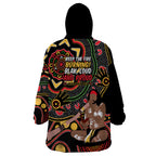 Australia Didgeridoo NAIDOC Week 2024 Wearable Blanket Hoodie Keep The Fire Burning Blak Loud and Proud