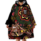 Australia Didgeridoo NAIDOC Week 2024 Wearable Blanket Hoodie Keep The Fire Burning Blak Loud and Proud
