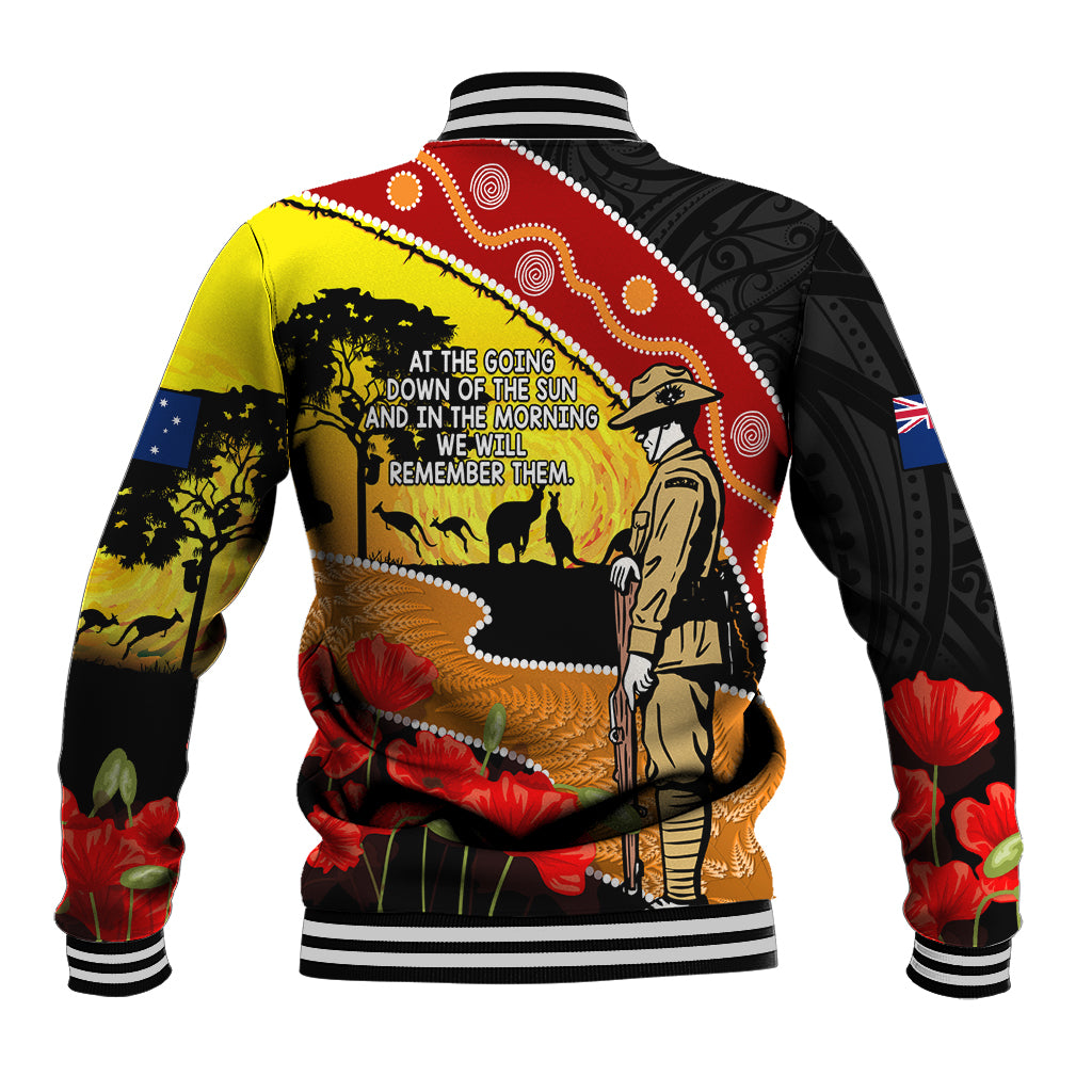 New Zealand And Australia ANZAC Day Baseball Jacket Aboriginal Maori Starring Night Style
