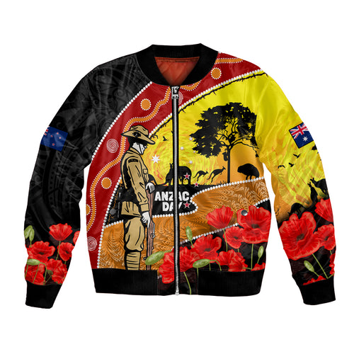New Zealand And Australia ANZAC Day Bomber Jacket Aboriginal Maori Starring Night Style