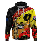 New Zealand And Australia ANZAC Day Hoodie Aboriginal Maori Starring Night Style