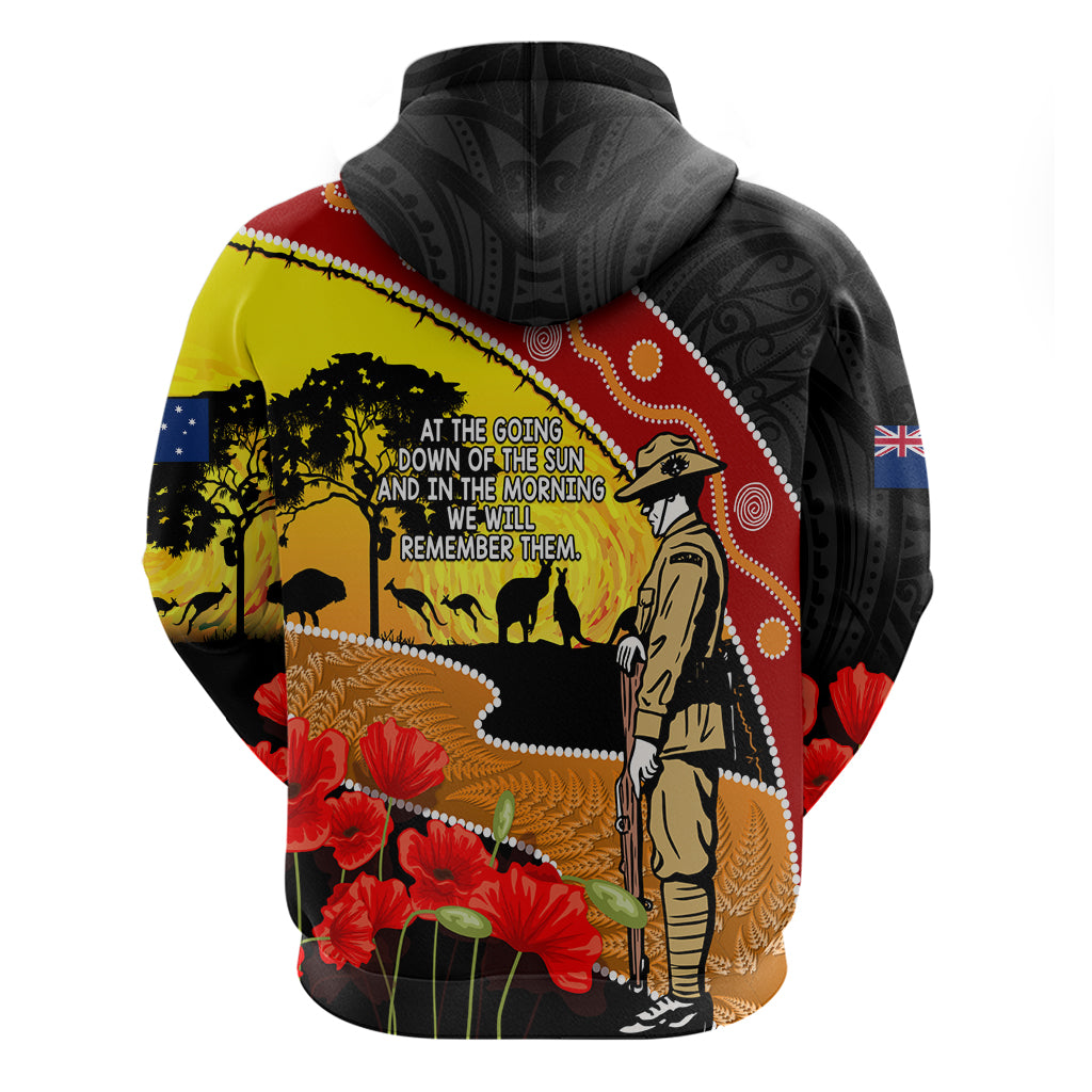 New Zealand And Australia ANZAC Day Hoodie Aboriginal Maori Starring Night Style