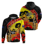 New Zealand And Australia ANZAC Day Hoodie Aboriginal Maori Starring Night Style