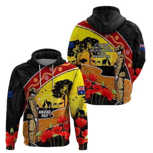 New Zealand And Australia ANZAC Day Hoodie Aboriginal Maori Starring Night Style