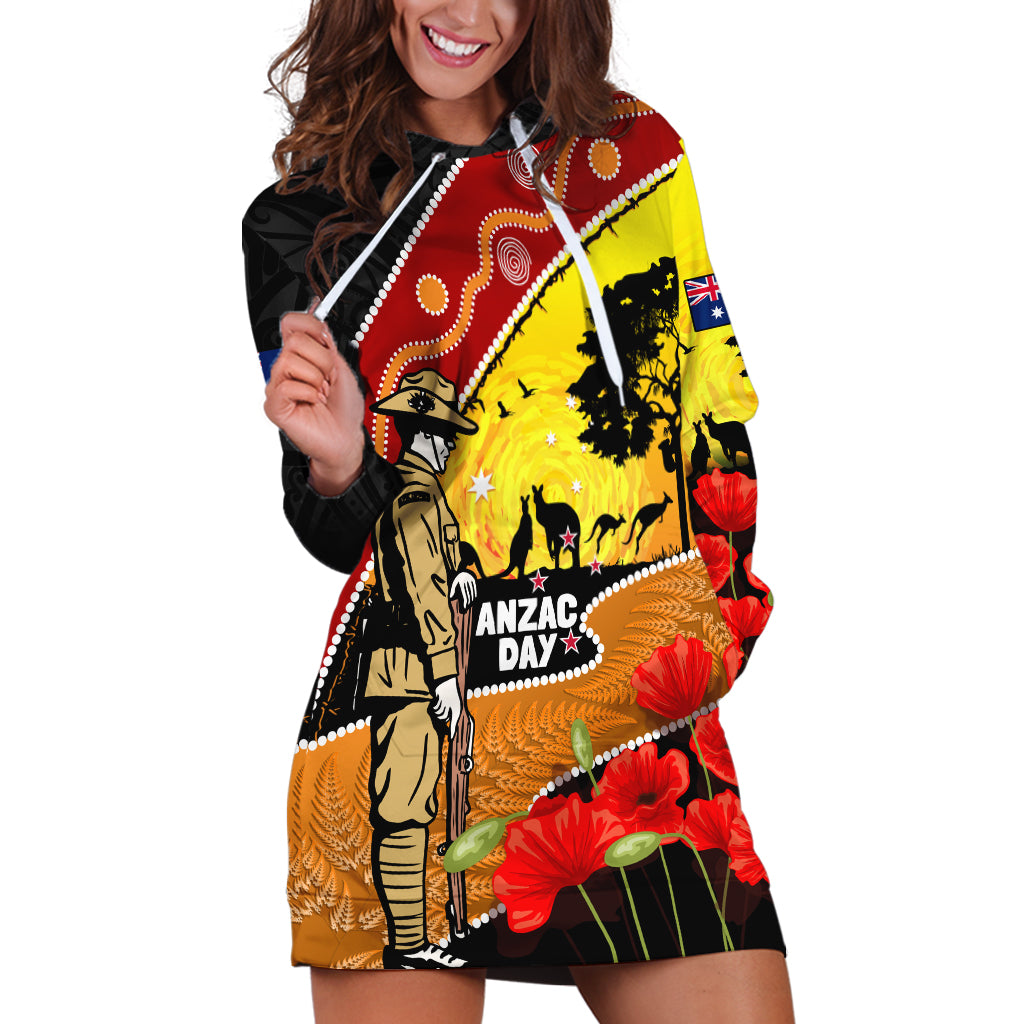 New Zealand And Australia ANZAC Day Hoodie Dress Aboriginal Maori Starring Night Style