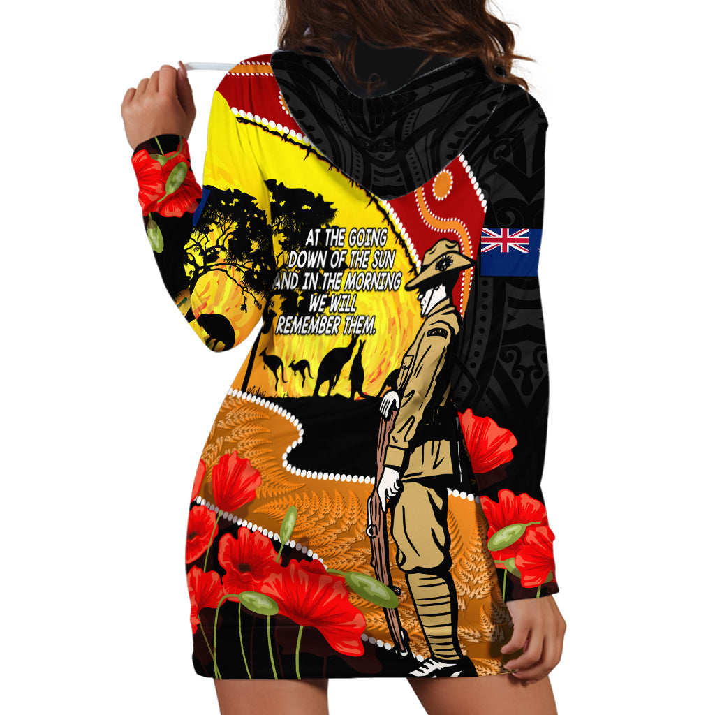 New Zealand And Australia ANZAC Day Hoodie Dress Aboriginal Maori Starring Night Style