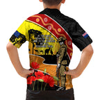 New Zealand And Australia ANZAC Day Kid Hawaiian Shirt Aboriginal Maori Starring Night Style