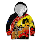 New Zealand And Australia ANZAC Day Kid Hoodie Aboriginal Maori Starring Night Style