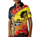 New Zealand And Australia ANZAC Day Kid Polo Shirt Aboriginal Maori Starring Night Style