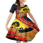 New Zealand And Australia ANZAC Day Kid Short Sleeve Dress Aboriginal Maori Starring Night Style