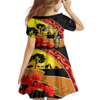 New Zealand And Australia ANZAC Day Kid Short Sleeve Dress Aboriginal Maori Starring Night Style
