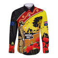 New Zealand And Australia ANZAC Day Long Sleeve Button Shirt Aboriginal Maori Starring Night Style