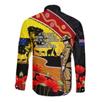 New Zealand And Australia ANZAC Day Long Sleeve Button Shirt Aboriginal Maori Starring Night Style