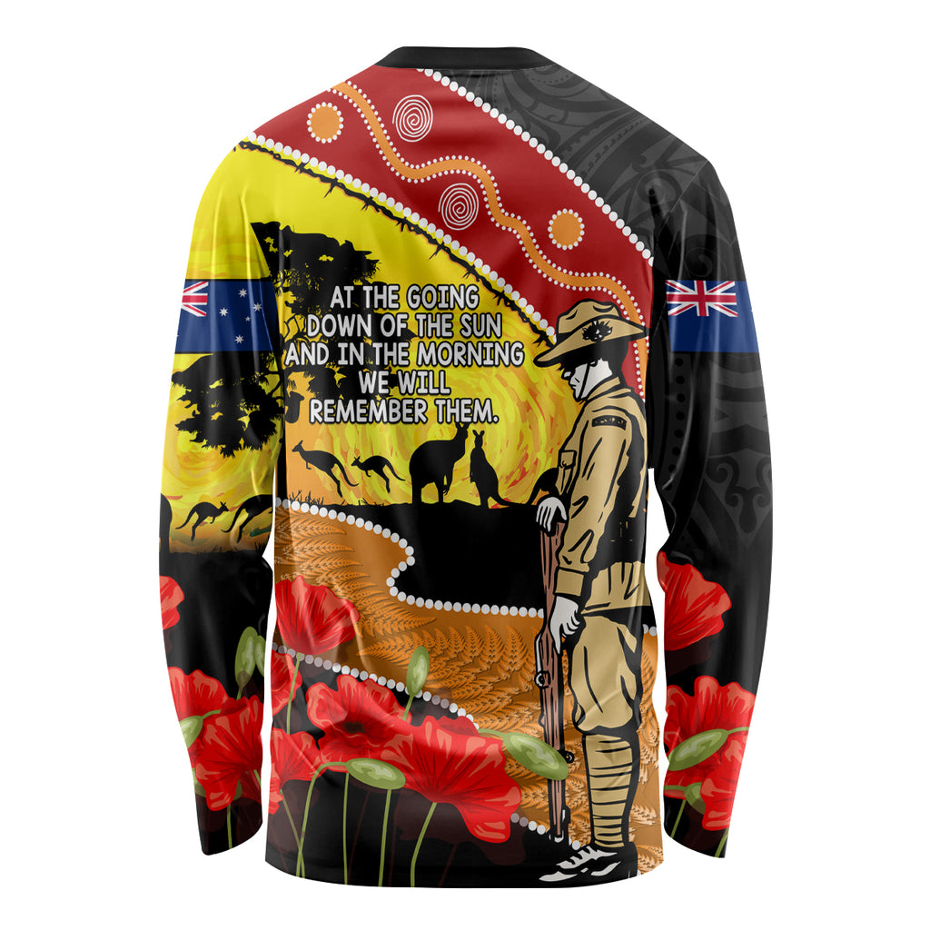 New Zealand And Australia ANZAC Day Long Sleeve Shirt Aboriginal Maori Starring Night Style