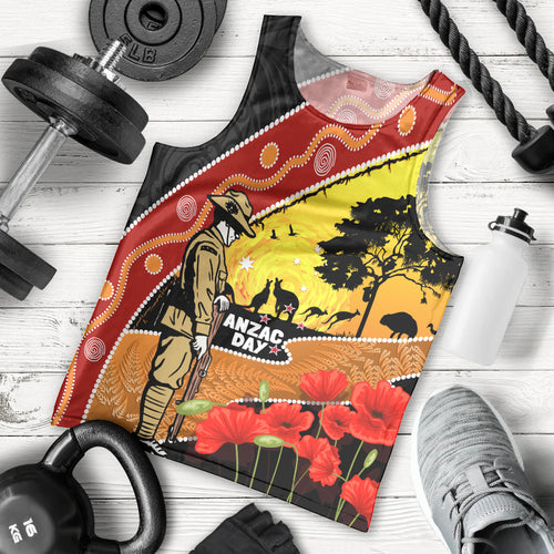 New Zealand And Australia ANZAC Day Men Tank Top Aboriginal Maori Starring Night Style