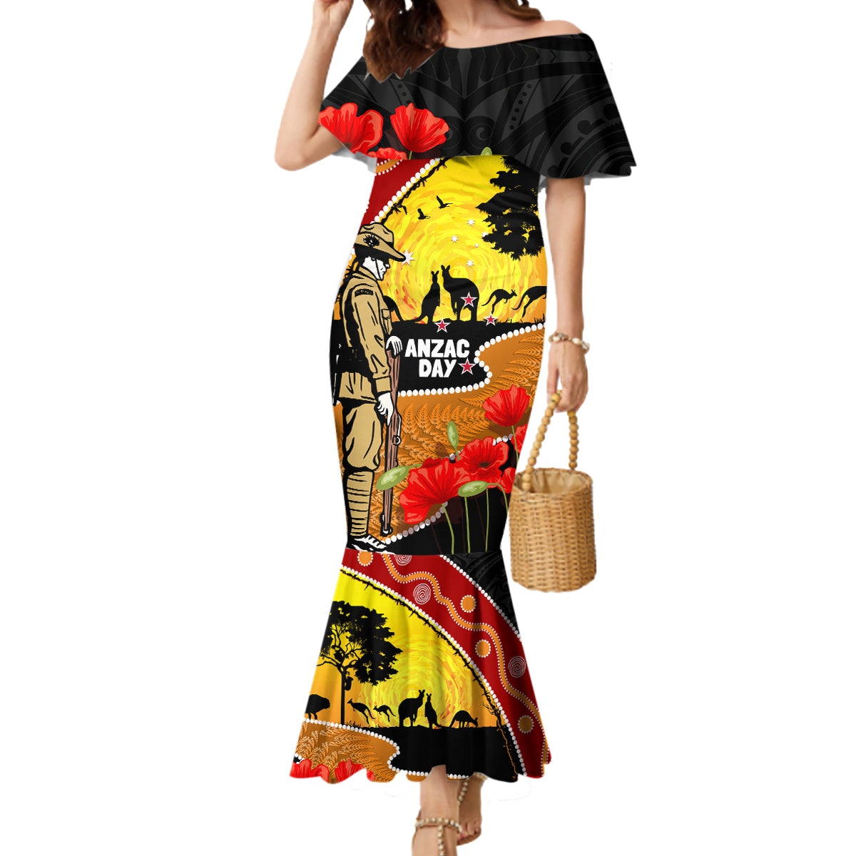 New Zealand And Australia ANZAC Day Mermaid Dress Aboriginal Maori Starring Night Style