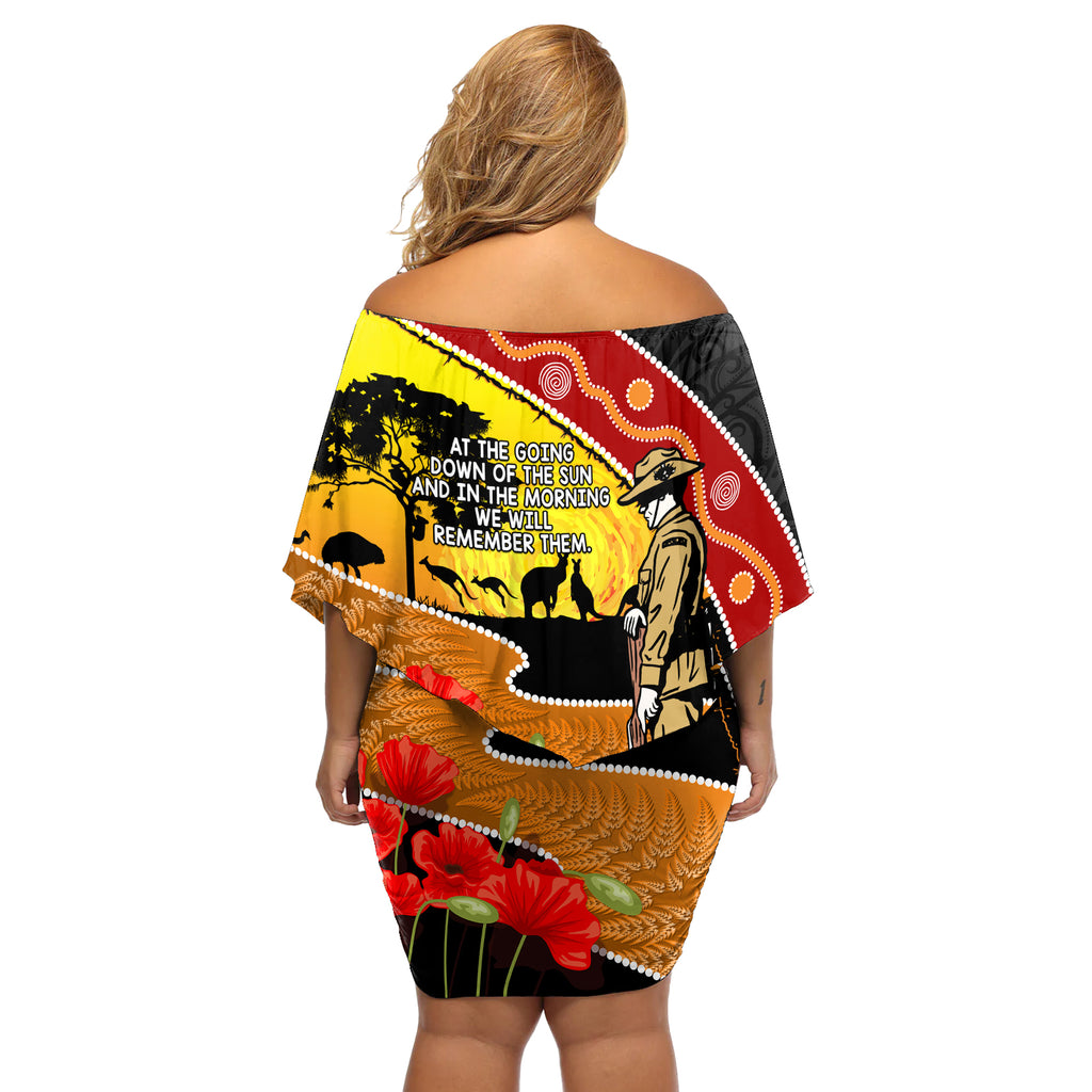New Zealand And Australia ANZAC Day Off Shoulder Short Dress Aboriginal Maori Starring Night Style