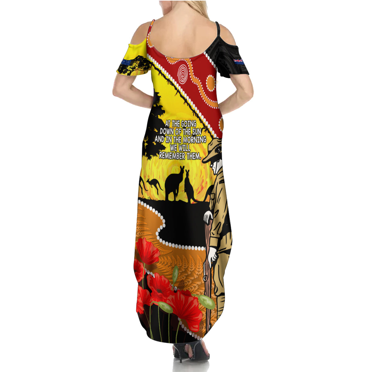 New Zealand And Australia ANZAC Day Summer Maxi Dress Aboriginal Maori Starring Night Style