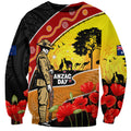 New Zealand And Australia ANZAC Day Sweatshirt Aboriginal Maori Starring Night Style