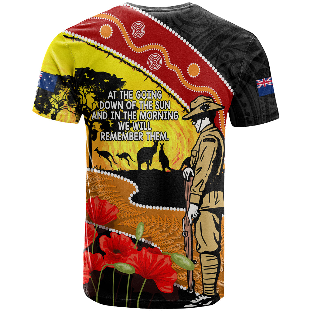 New Zealand And Australia ANZAC Day T Shirt Aboriginal Maori Starring Night Style