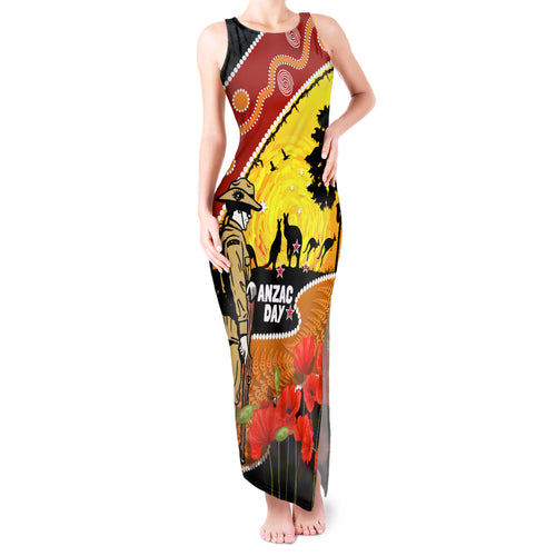 New Zealand And Australia ANZAC Day Tank Maxi Dress Aboriginal Maori Starring Night Style