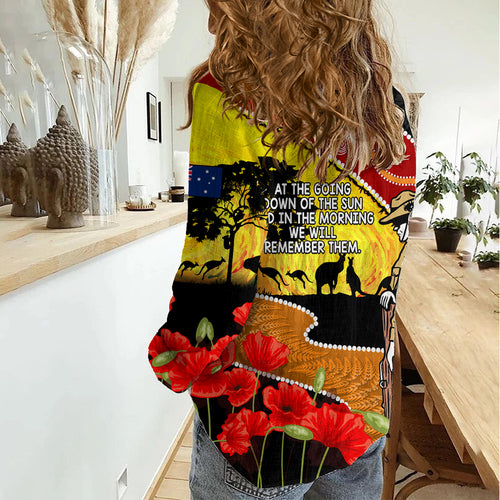 New Zealand And Australia ANZAC Day Women Casual Shirt Aboriginal Maori Starring Night Style