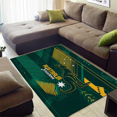 Australia Socceroos 2026 Custom Area Rug Go Aussie Kangaroo National Color