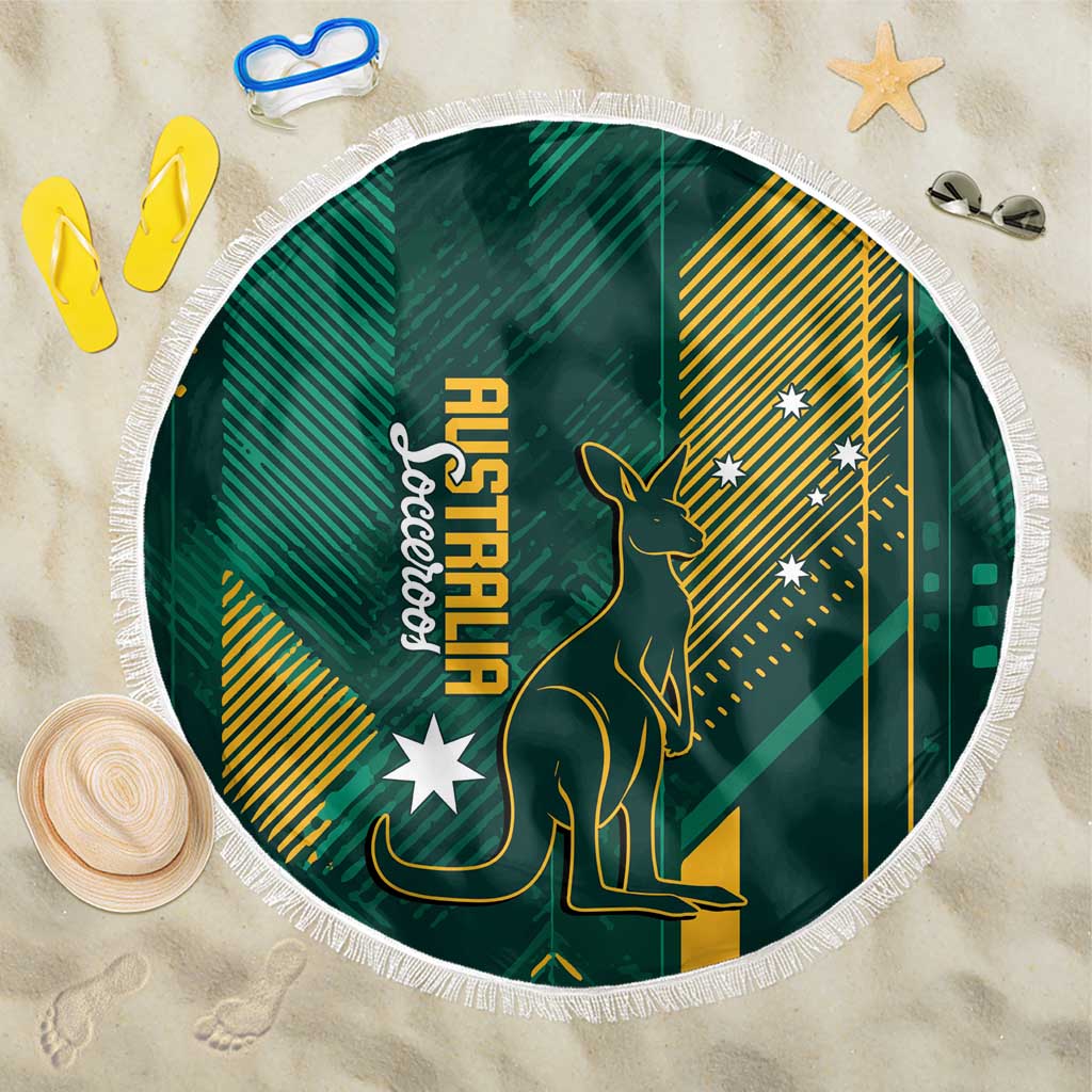 Australia Socceroos 2026 Custom Beach Blanket Go Aussie Kangaroo National Color
