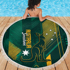Australia Socceroos 2026 Custom Beach Blanket Go Aussie Kangaroo National Color