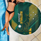 Australia Socceroos 2026 Custom Beach Blanket Go Aussie Kangaroo National Color