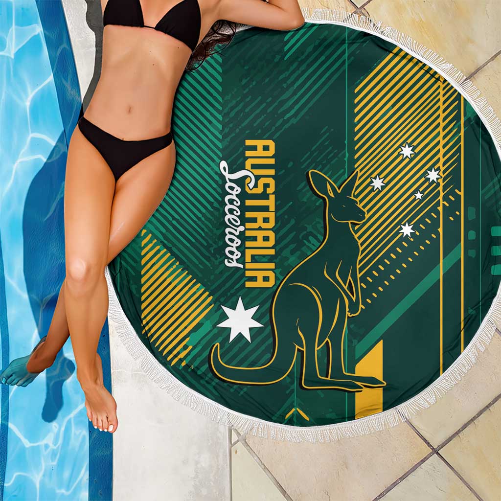 Australia Socceroos 2026 Custom Beach Blanket Go Aussie Kangaroo National Color