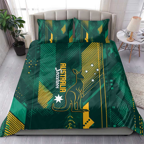 Australia Socceroos 2026 Custom Bedding Set Go Aussie Kangaroo National Color