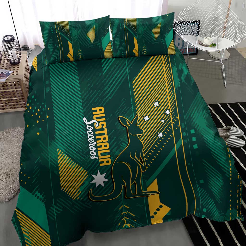 Australia Socceroos 2026 Custom Bedding Set Go Aussie Kangaroo National Color