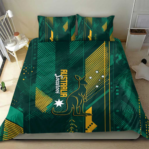 Australia Socceroos 2026 Custom Bedding Set Go Aussie Kangaroo National Color
