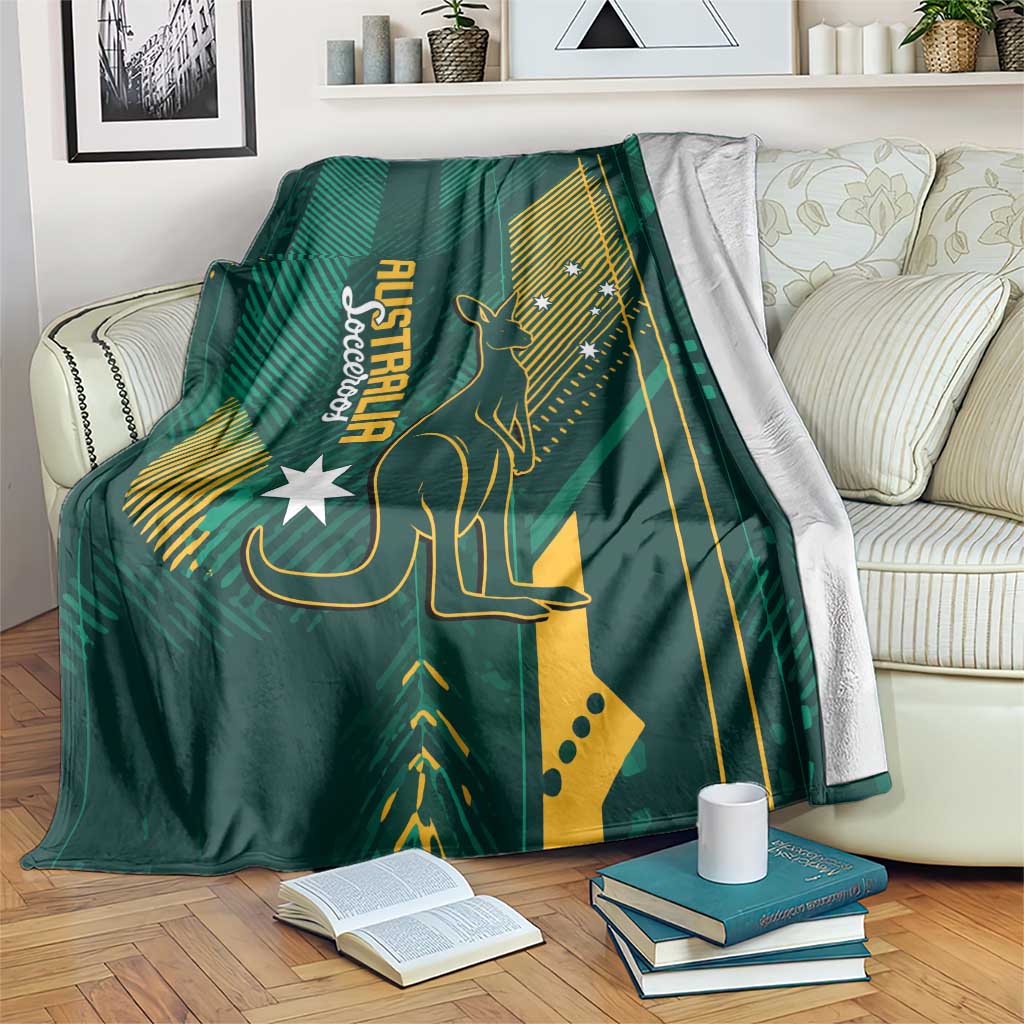 Australia Socceroos 2026 Custom Blanket Go Aussie Kangaroo National Color