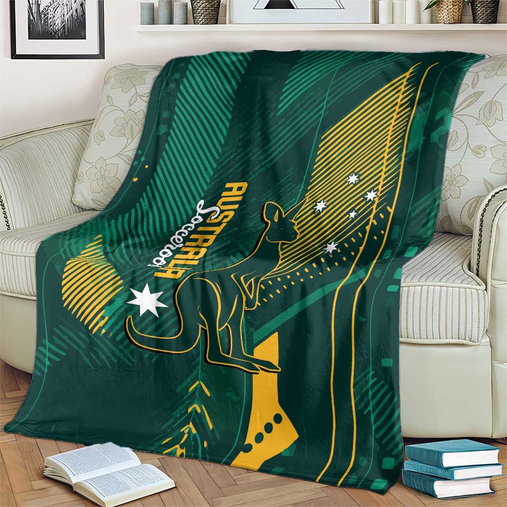 Australia Socceroos 2026 Custom Blanket Go Aussie Kangaroo National Color