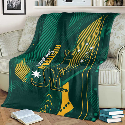 Australia Socceroos 2026 Custom Blanket Go Aussie Kangaroo National Color